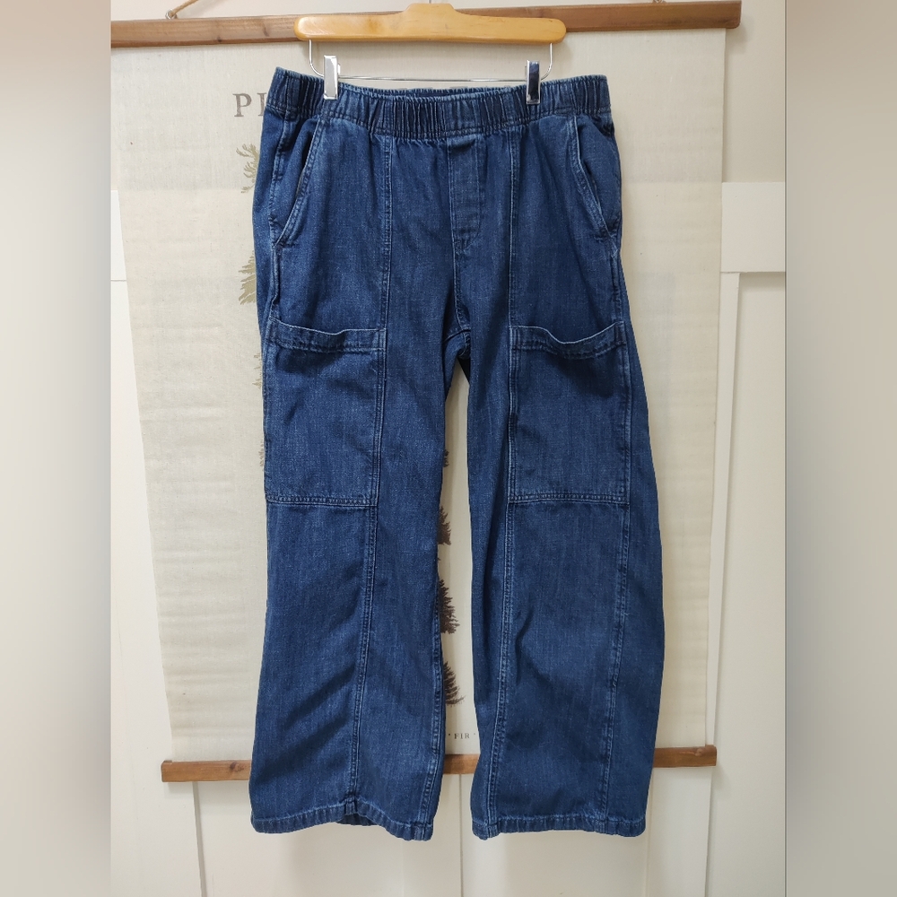 GAP Denim High Rise Carpenter Utility Pants Elastic Waist Large